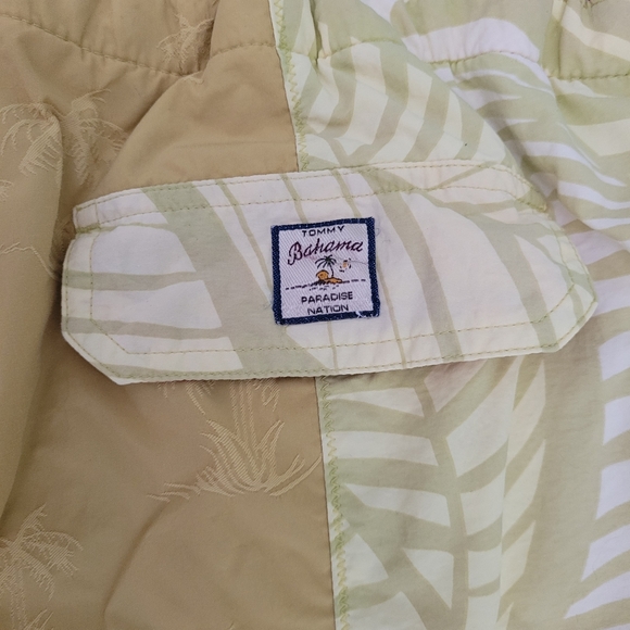 TOMMY BAHAMA Swim Trunks Tropical Print Pockets Yellow Orange Lining Size XL - Picture 6 of 9